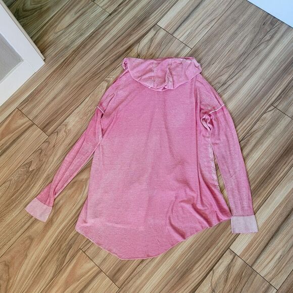 Kokun Cashmere Bamboo Viscose Knit Overdye Ombre Zip Up Hoodie in Pink - Picture 8 of 14